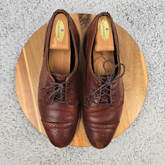 Allen Edmonds Mens 10D 6th Avenue Brown Leather Cap Toe Brogue Oxford Shoe 2026 main image 10